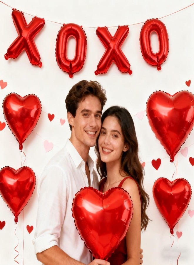 Arikit بالونات حروف XO XO، بالونات قلب أحمر، بالونات عيد الحب لحفلات الزفاف والخطوبة، زينة رومانسية لعيد الحب - Image 5